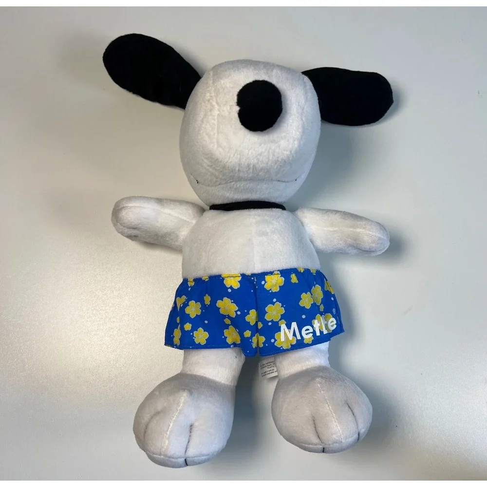 Peanuts Snoopy Plush Toy Blue Floral Boxer Shorts Met Life‎ Stuffed Animal - Picture 12 of 12